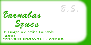 barnabas szucs business card