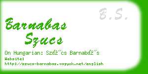 barnabas szucs business card